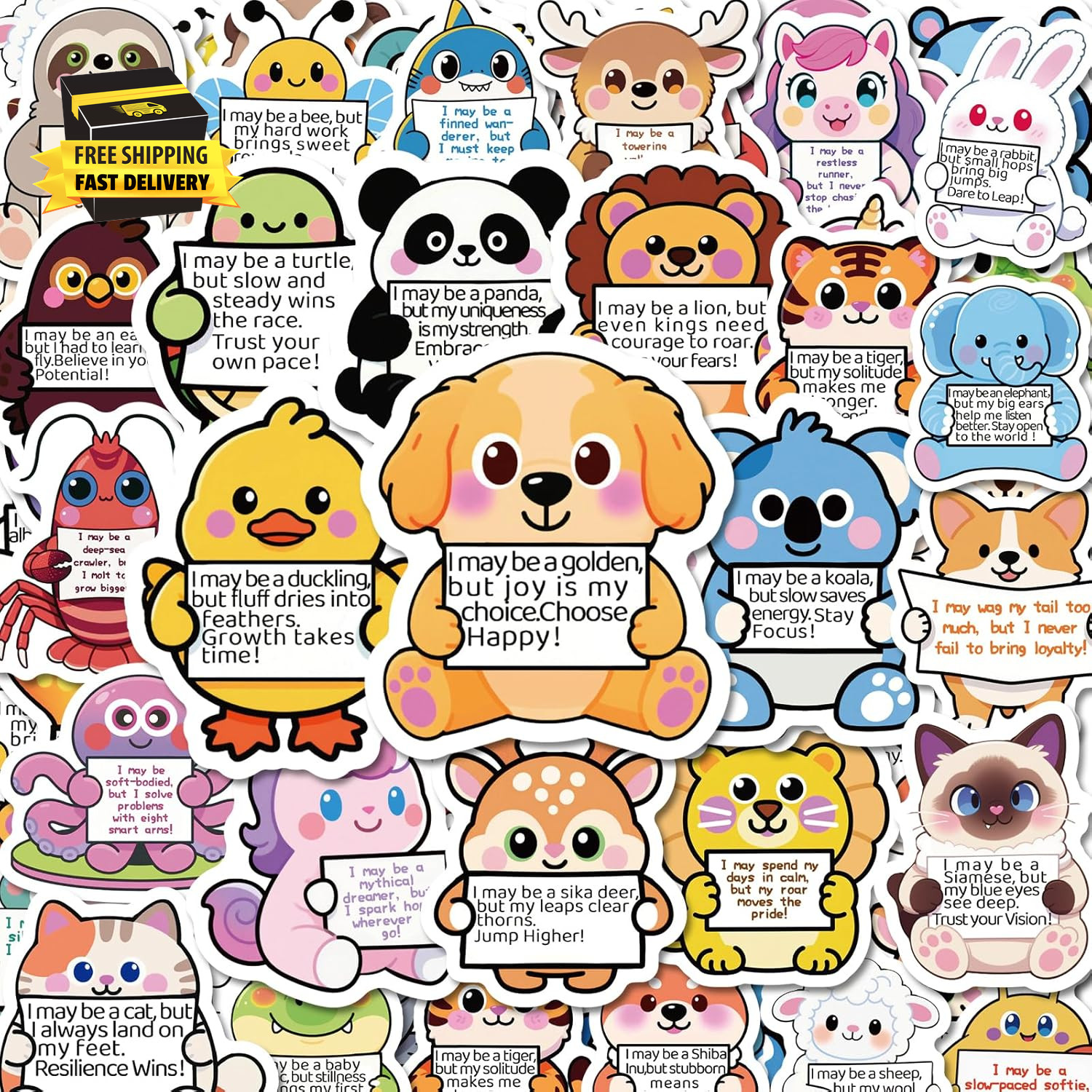 112 Pcs Emotional Support Animal Stickers – Affirmation Sticker Pack for Adults