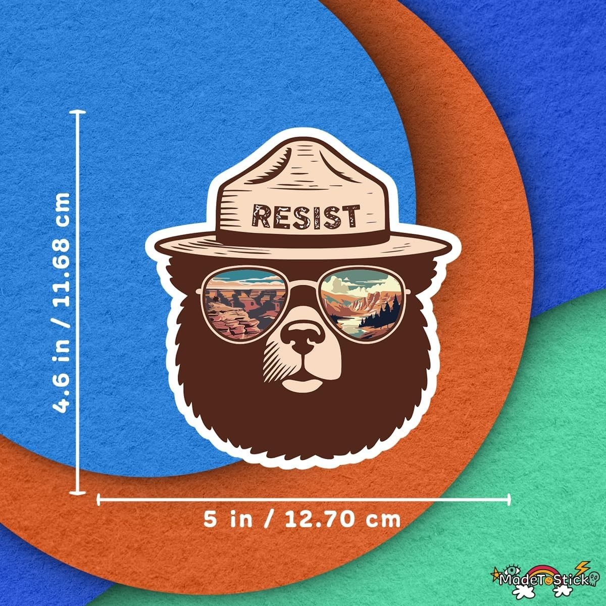 Funny Forest Bear Resist Camping Vinyl Decal Car Truck Bumper Sticker 4.6"x5"