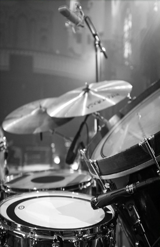 Retro DRUMMER Wall Vinyl Decal Drum Set Poster Print (Removable Adhesive)