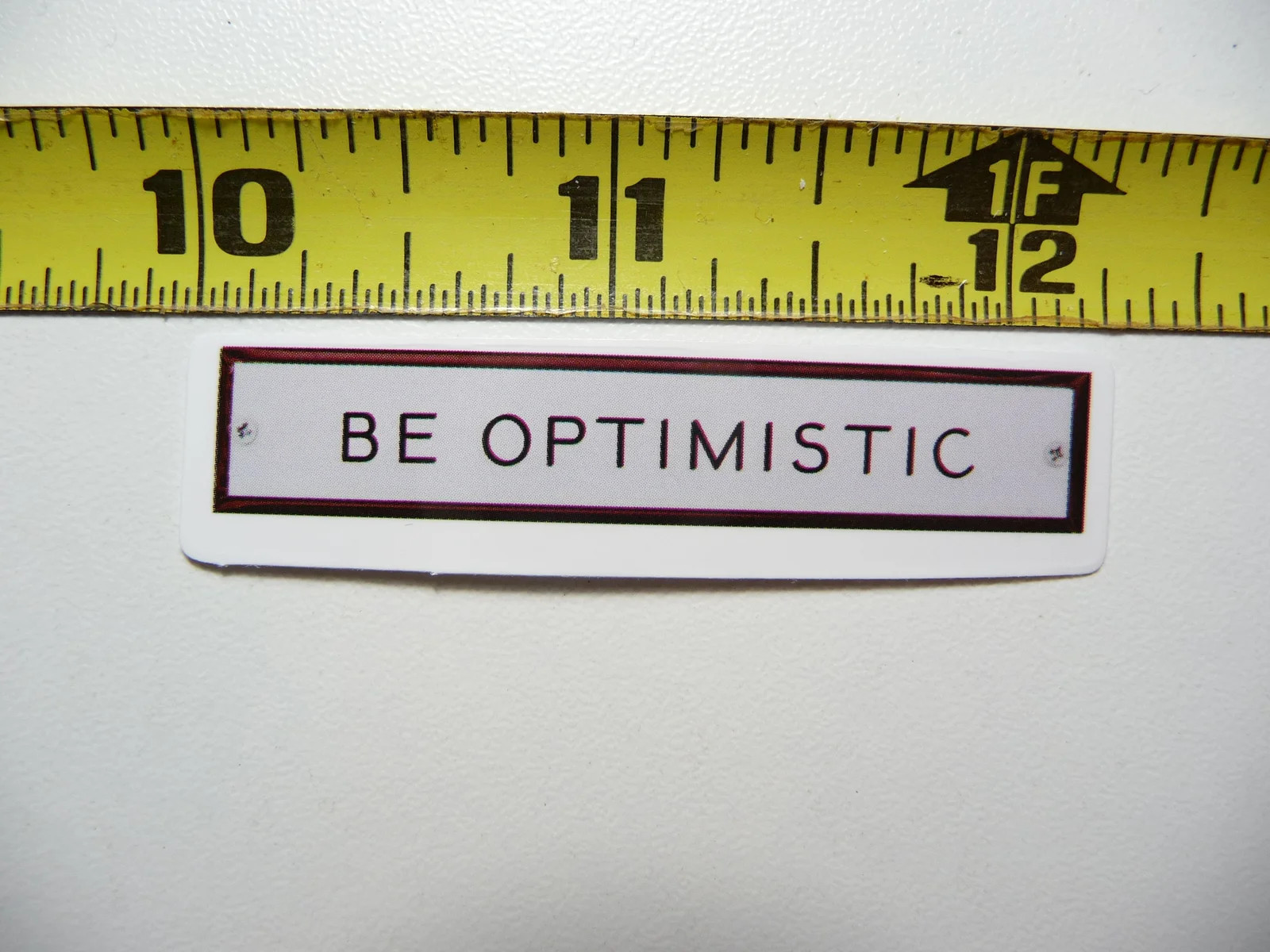 BE OPTIMISTIC SMALL STICKER DECAL POSITIVE MOTIVATE WORDS MOTIVATIONAL