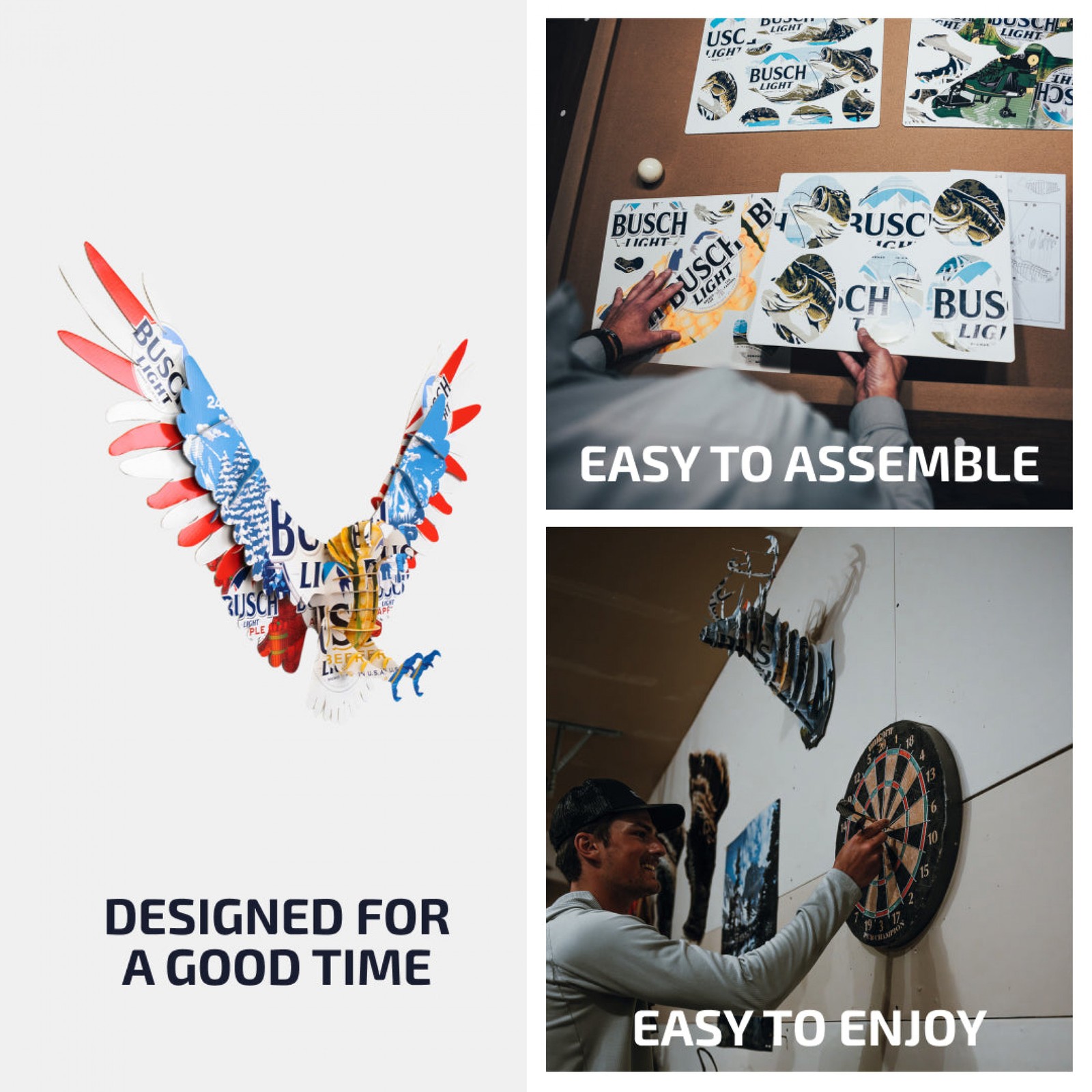 Busch Light Cardboard Eagle Mount Multi-Color
