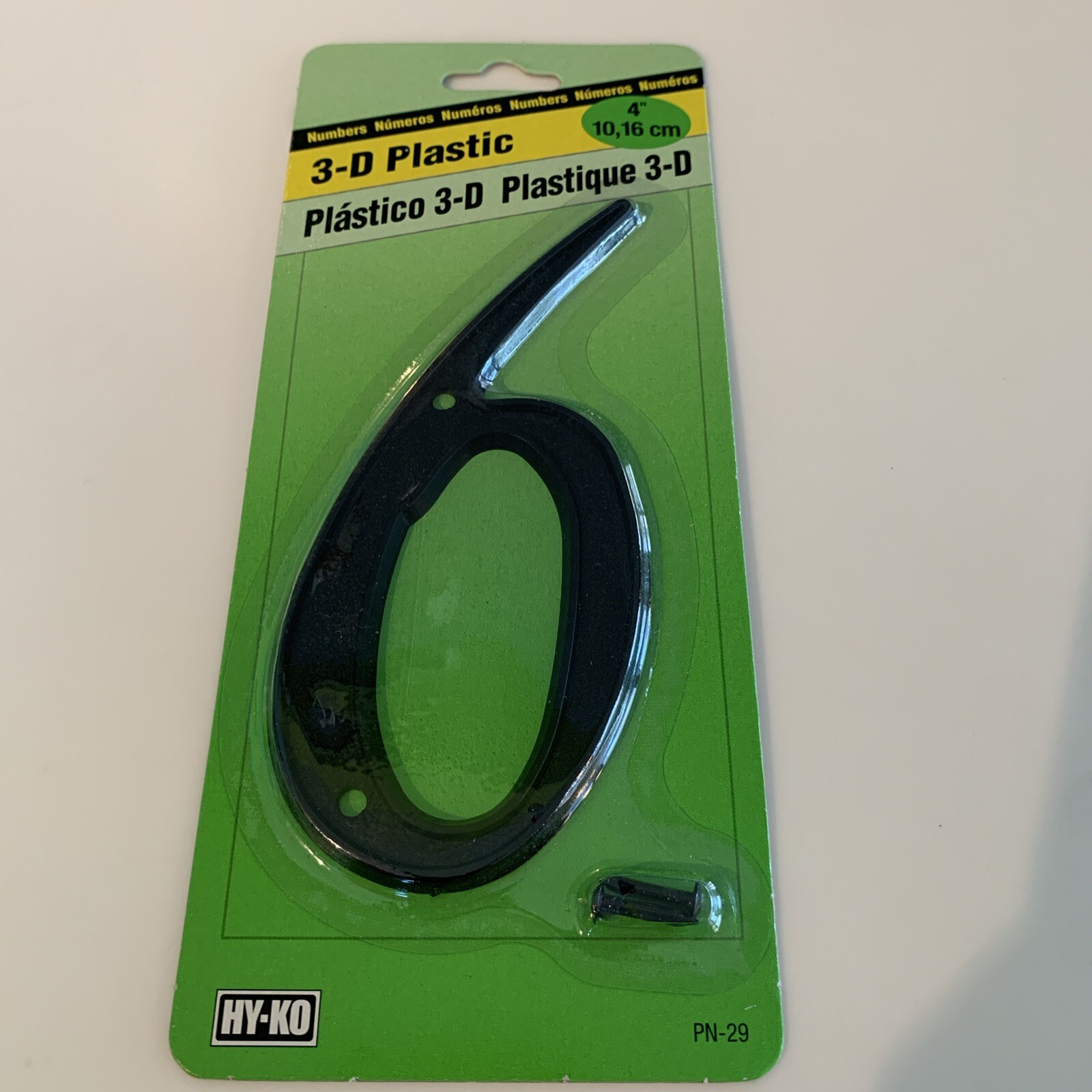 HY-KO 4" 3-D Black Plastic House #6 Number 6. – P/N-29 Brand New FREE Shipping