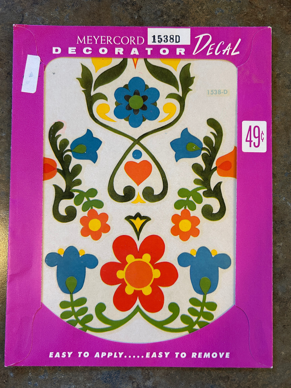 Vintage Meyercord Decorator Decals Retro Floral Folk Art 1538-D Wall Decor