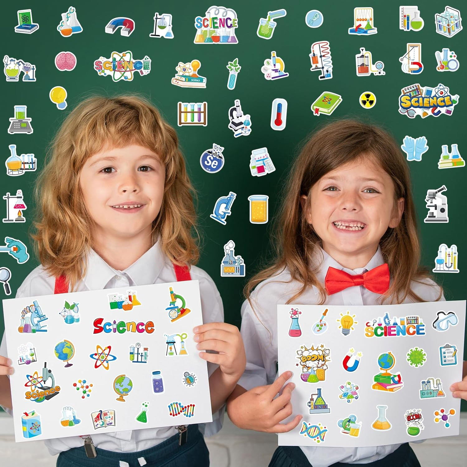312PCS Science Stickers for Kids, Self-Adhesive Chemical Physical Biological Sti