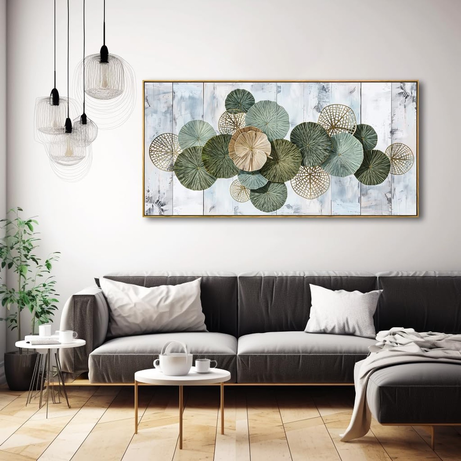 Wall Art Simple Wall Decor Green Canvas Painting Abstract Wall Art for Bedroo…