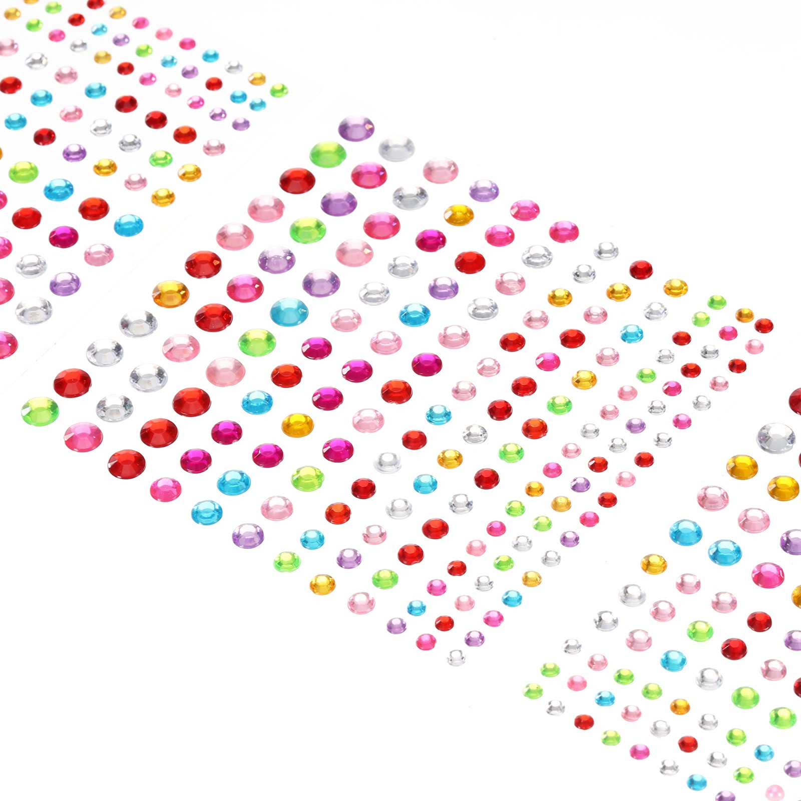 600Pcs Gems Stickers for Crafts, 5 Sheet Circular Rhinestone Stickers,Multicolor