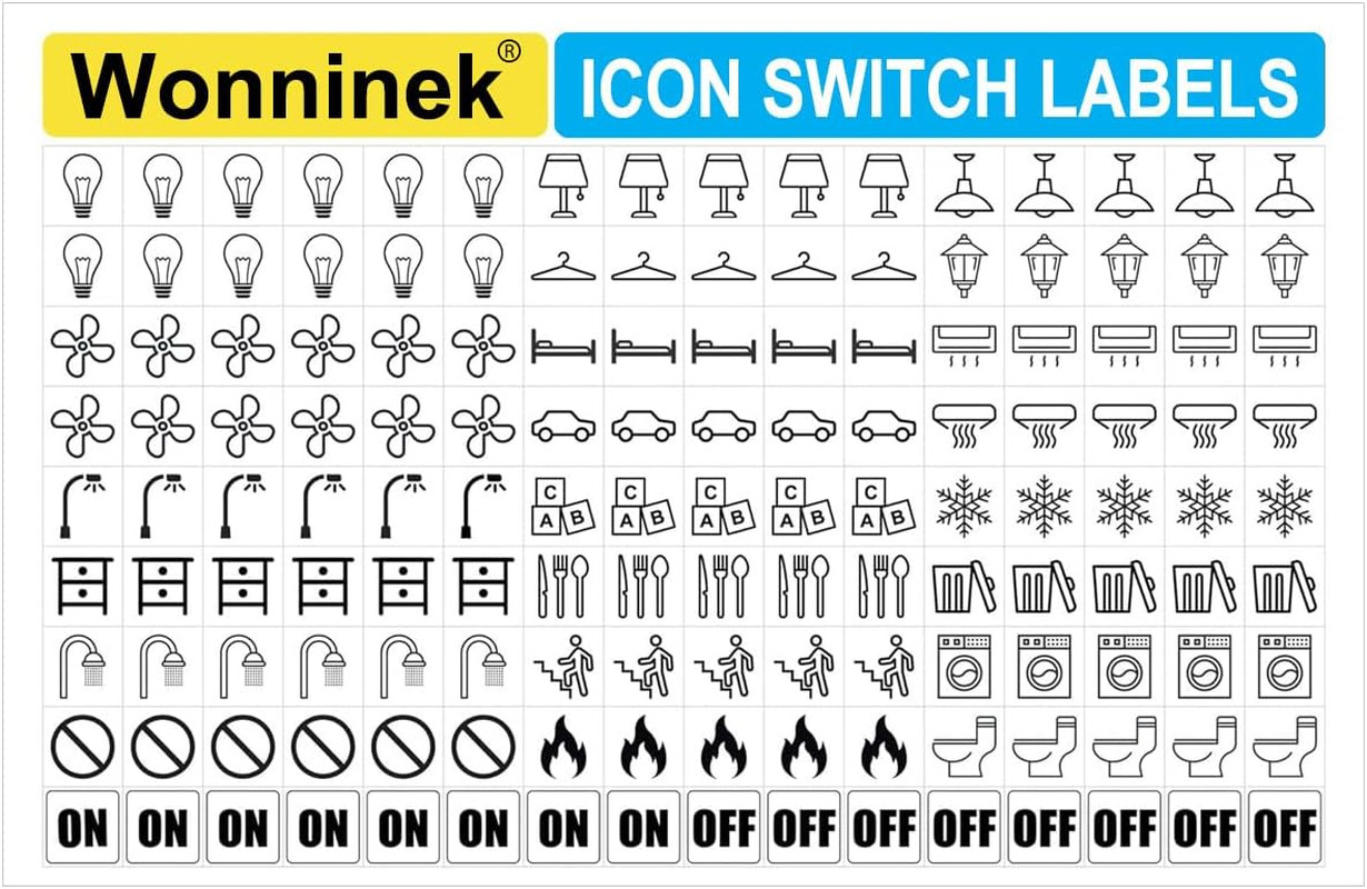 Transparent Waterproof Light Switch Labels – 600 Stickers for Home & Office
