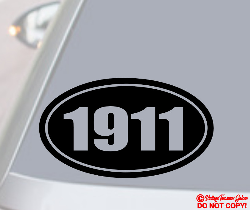 1911 Vinyl Decal Sticker Car Window Gun Ammo Rifle Case Safe Storage Box Label
