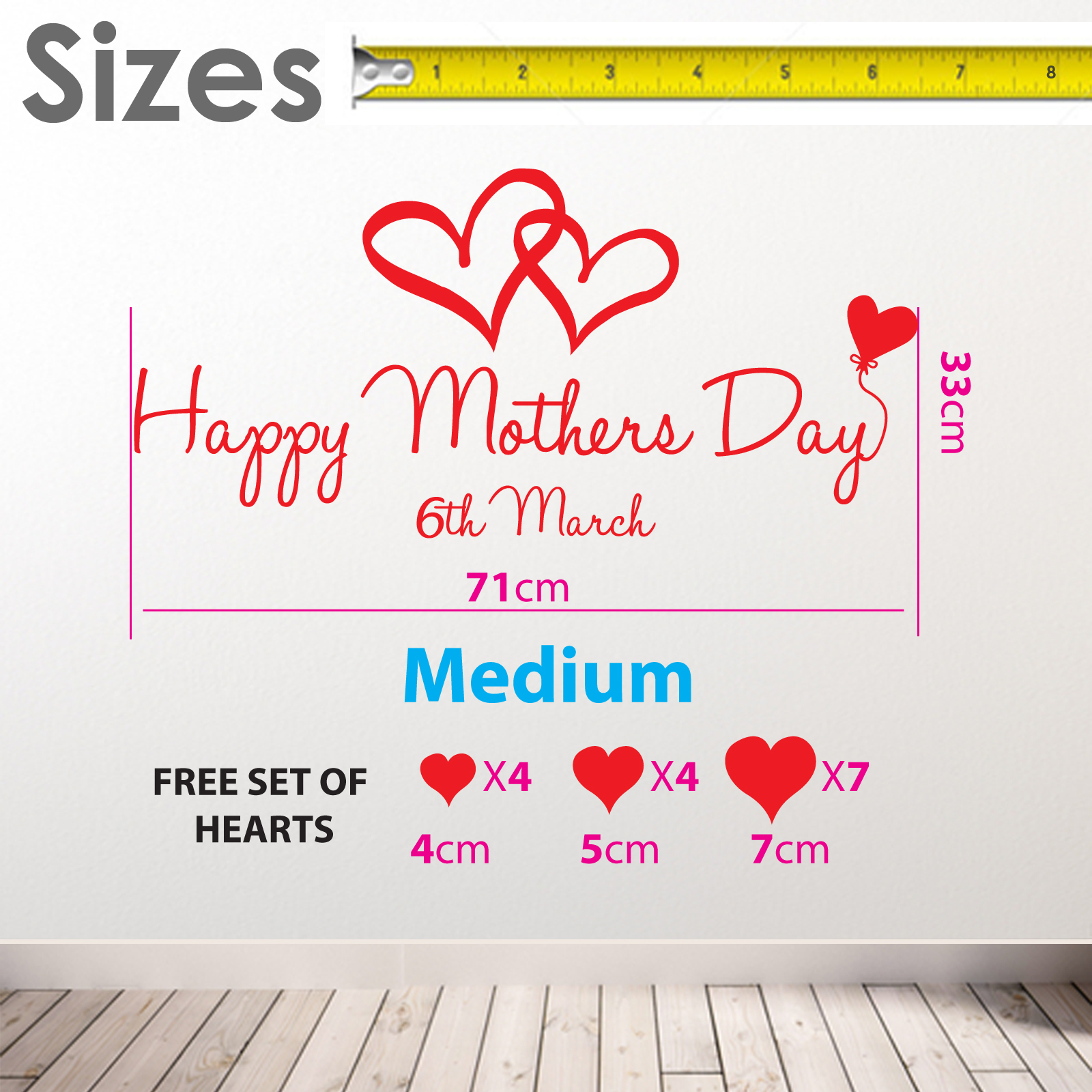 Happy Mothers Day Wall & Window Stickers Mother Decals Shop Window Display A339