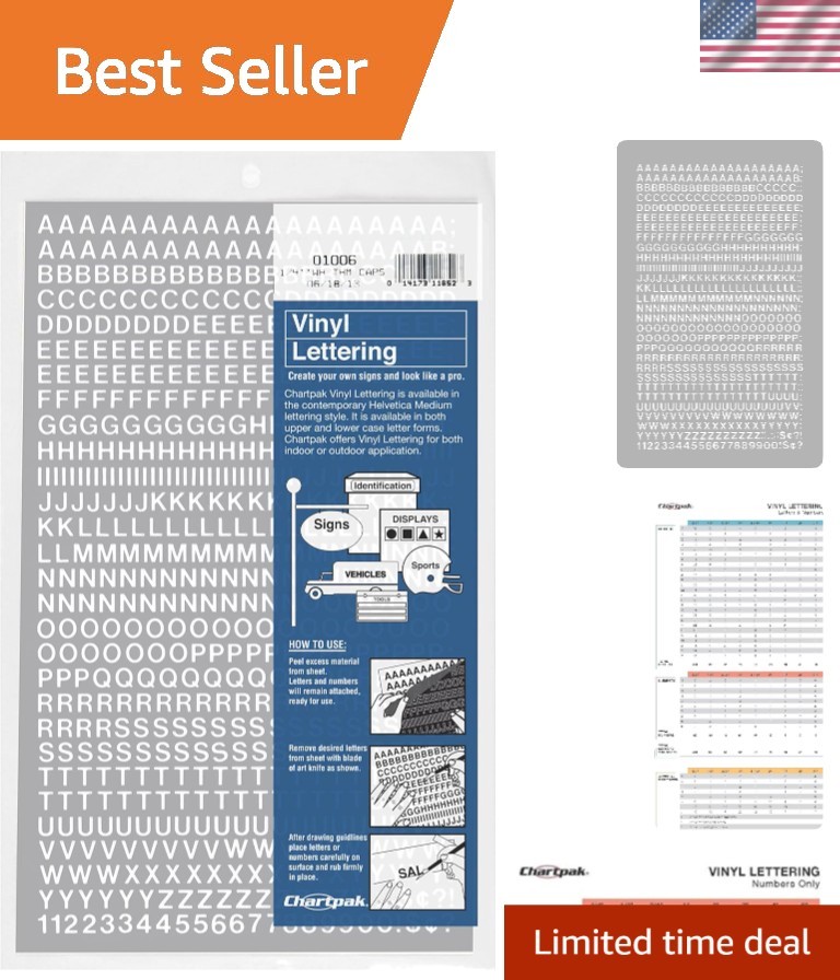 Water-Resistant Self-Adhesive Capital Letters & Numbers – 1/4" High, 610 Pack