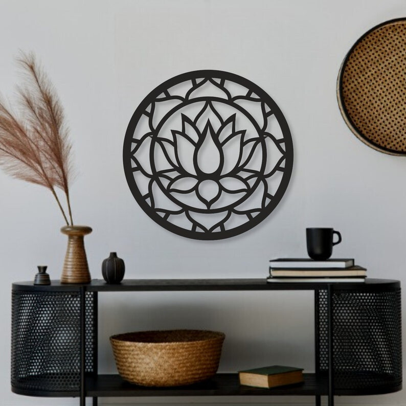 Metal Wall Decor, New Lotus Circle Metal Wall Art, Home Decor, Housewarming Gift