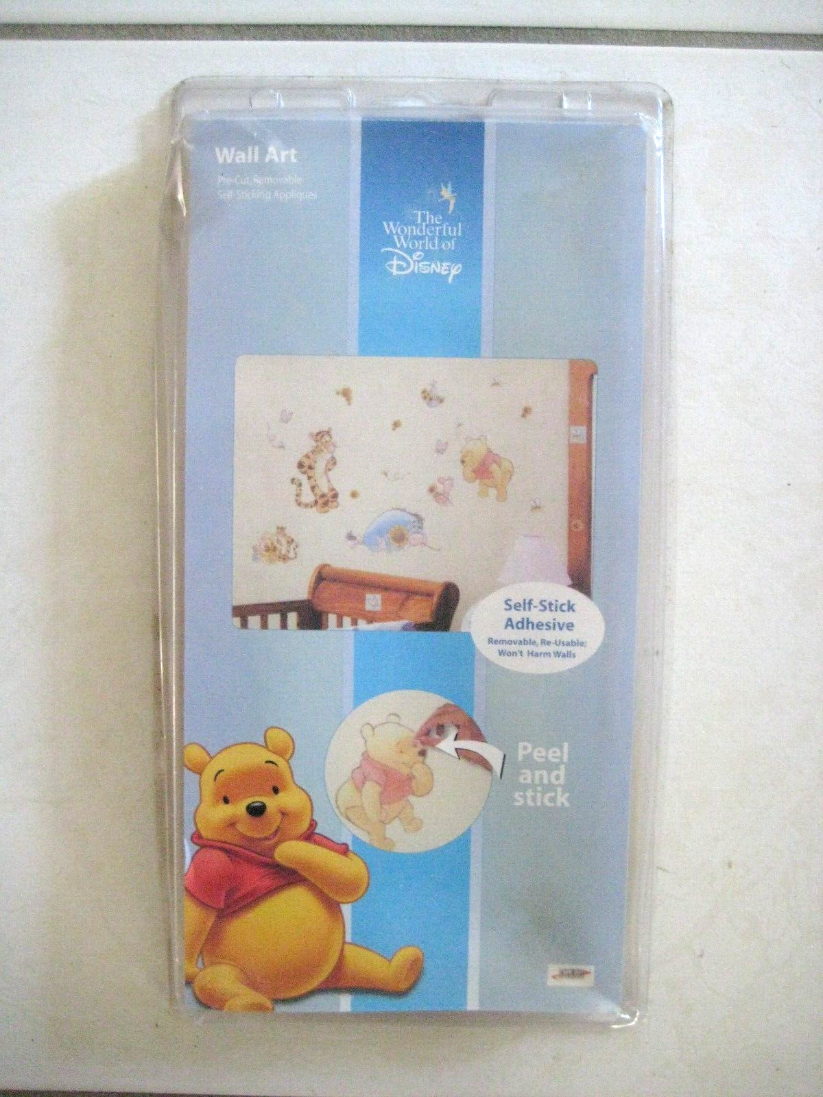 Disney Winnie the Poo Peel and Stick Self Adhesive Wall Art 4 sheets 10" X 17.5"