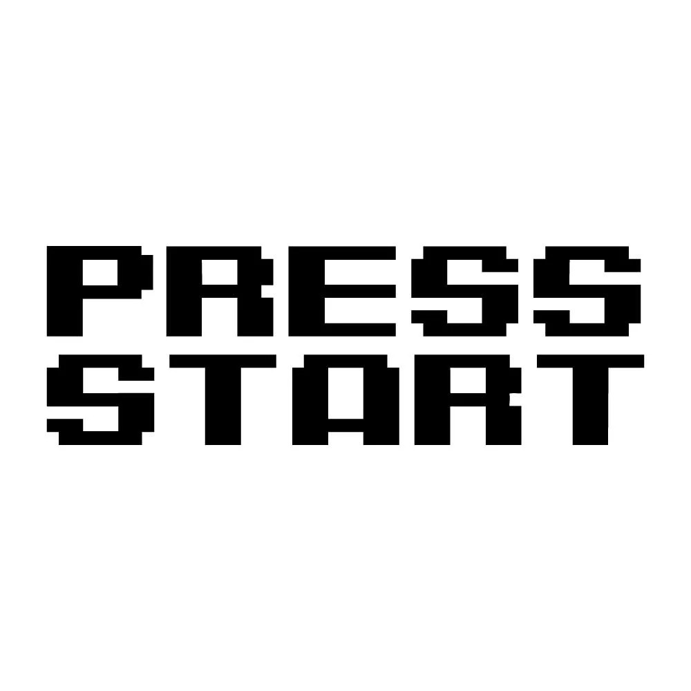 Press Start Video Game Decal Sticker Black Die Cut Vinyl