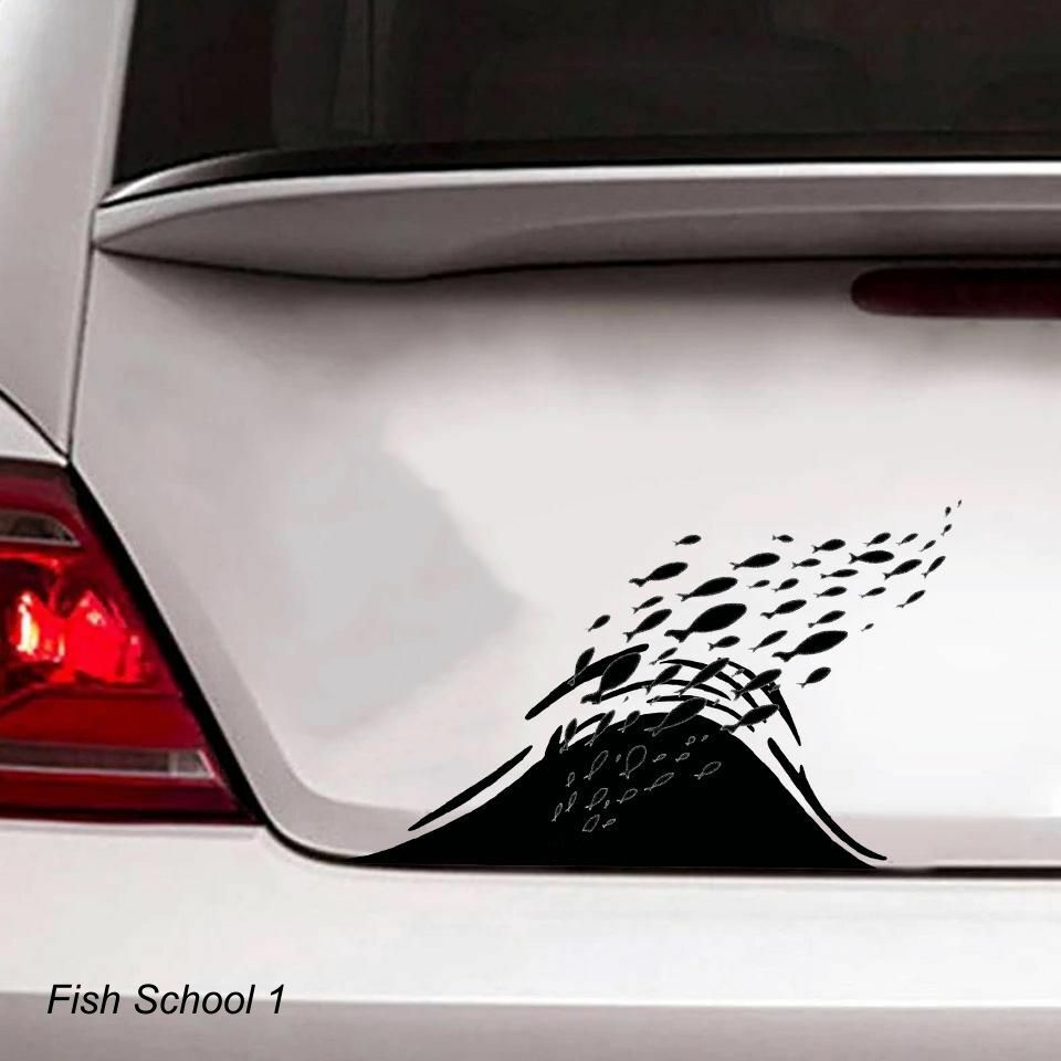 LARGE-SIZED CAR DECAL – FISH & FISHING – 8 CHOICES