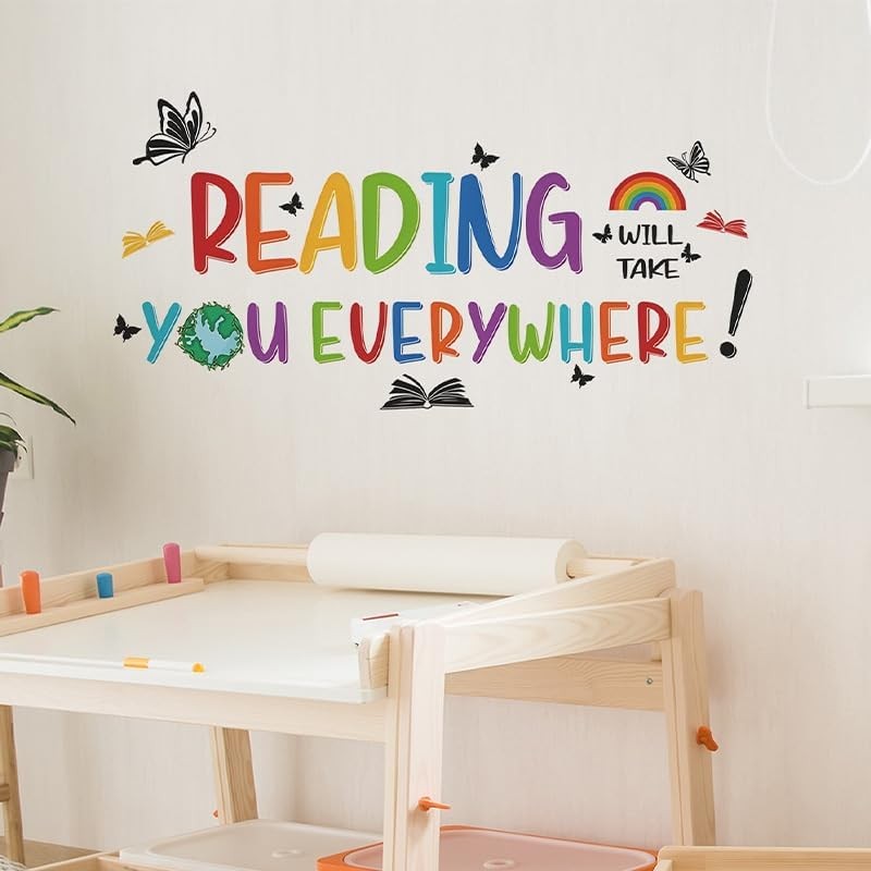 iMagitek Reading Corner Wall Stickers, Reading Will Take You Everywhere Inspi…