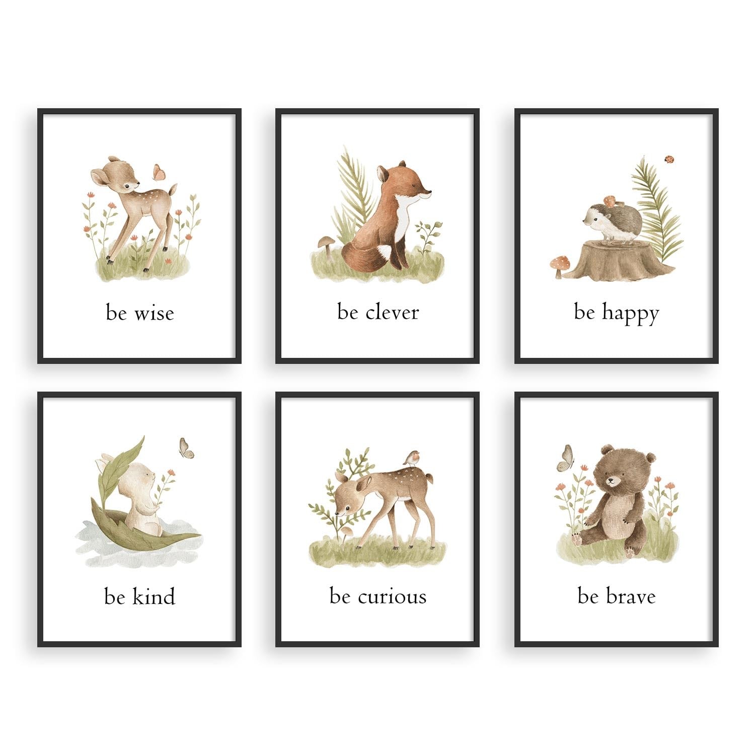 Woodland Nursery Decor Jungle Safari Animals Pictures for Classroom Forest Wa…
