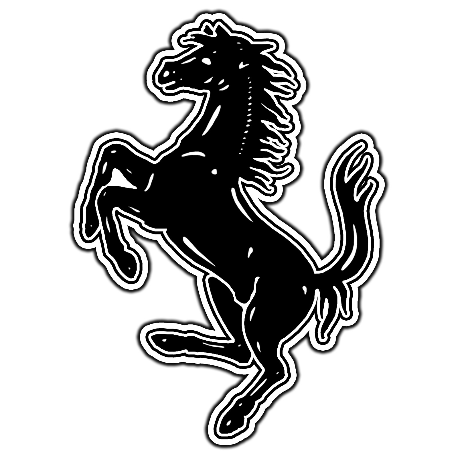 Scuderia Ferrari Black Horse Logo #3 Sticker Waterproof Vinyl Decal Die-Cut Car