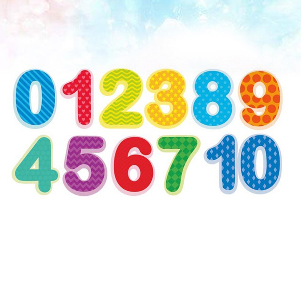 Digital Wall Stickers Child Colourful Decals Numbers Kids for Bedroom