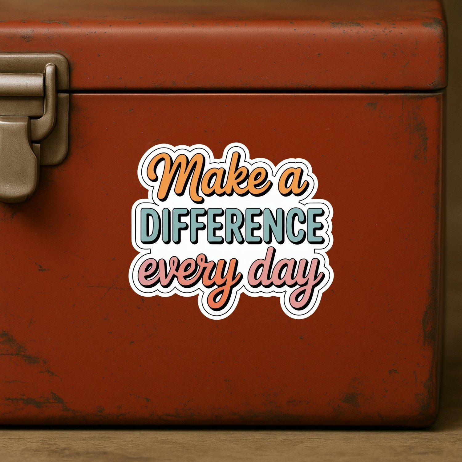 4PCS “Make a Difference Every Day” Stickers, Inspirational Positive Message Gift