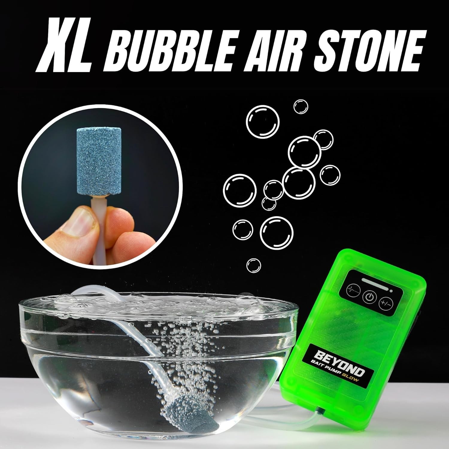 Beyond Bait Pump Rechargeable Aerator Portable Glow in the Dark Bubbler 4 Speed
