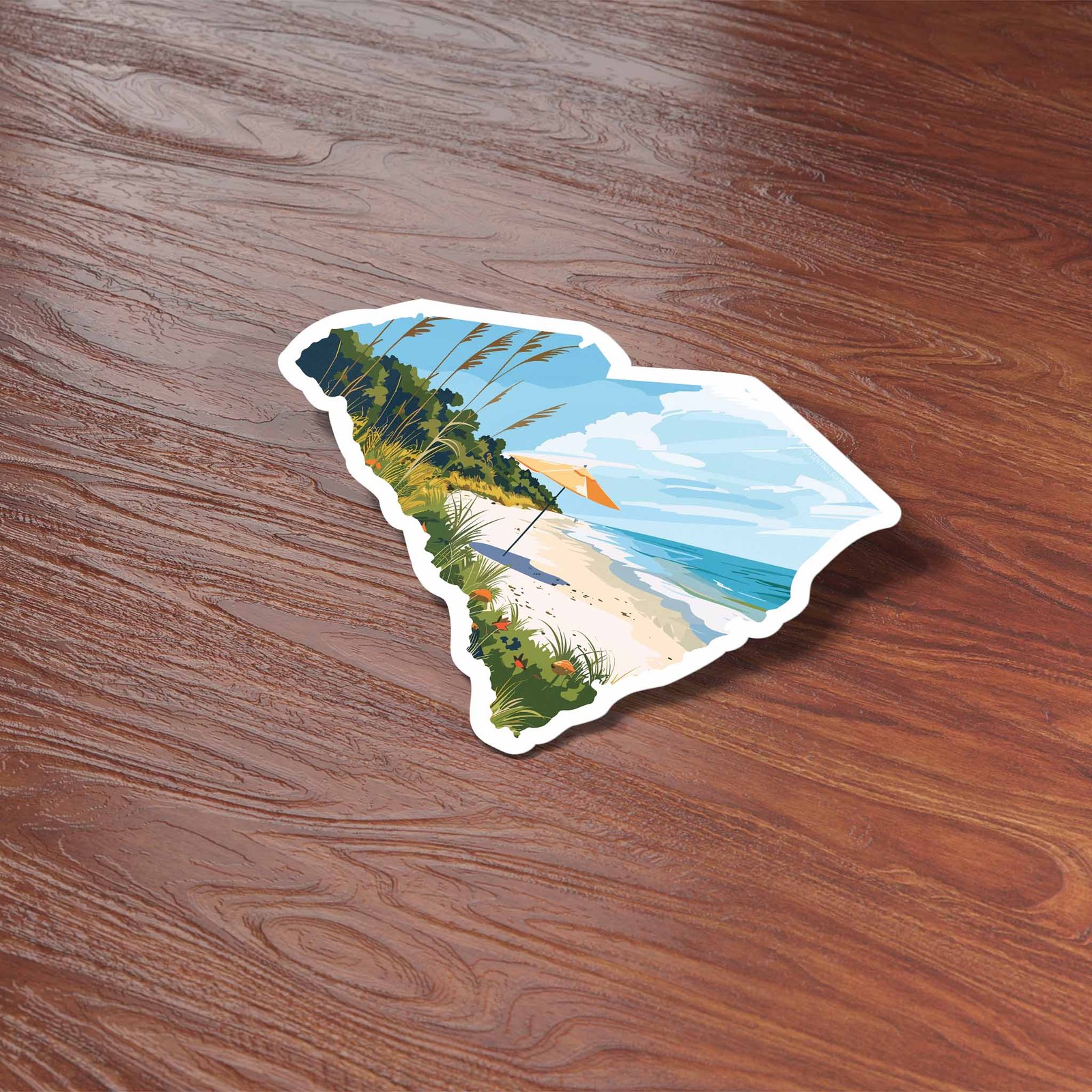 South Carolina Beach Sticker – Cute SC Southern Decal for Water Bottle & Laptop