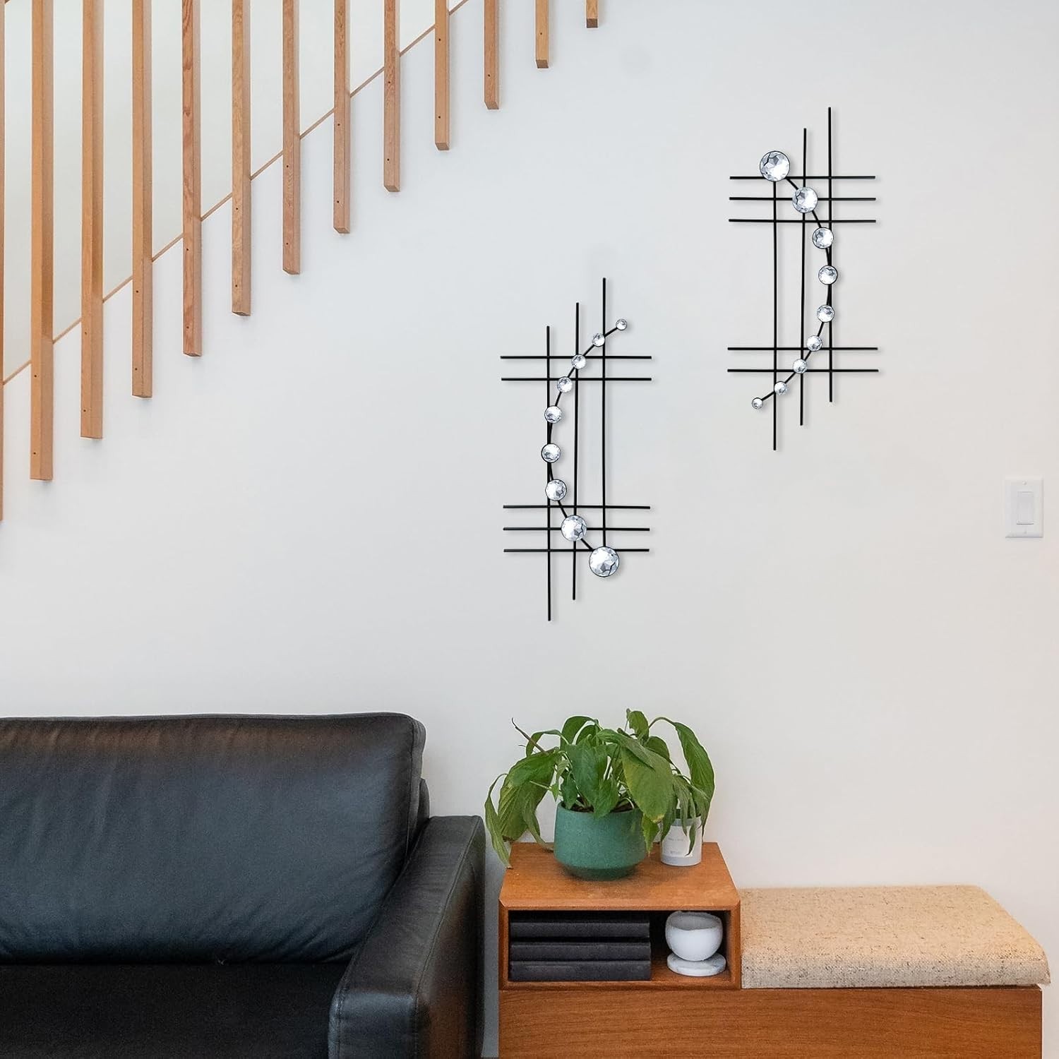 Elevate Your Space with 16.5"/24" Black Abstract Wall Art – 2 Piece Set