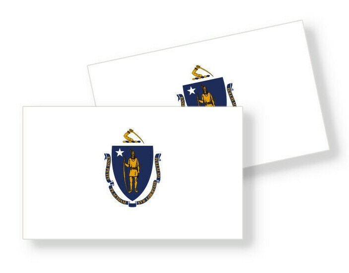 Massachusetts State Flag -Set of 4 Vinyl Sticker / Adhesive Decals Various Sizes