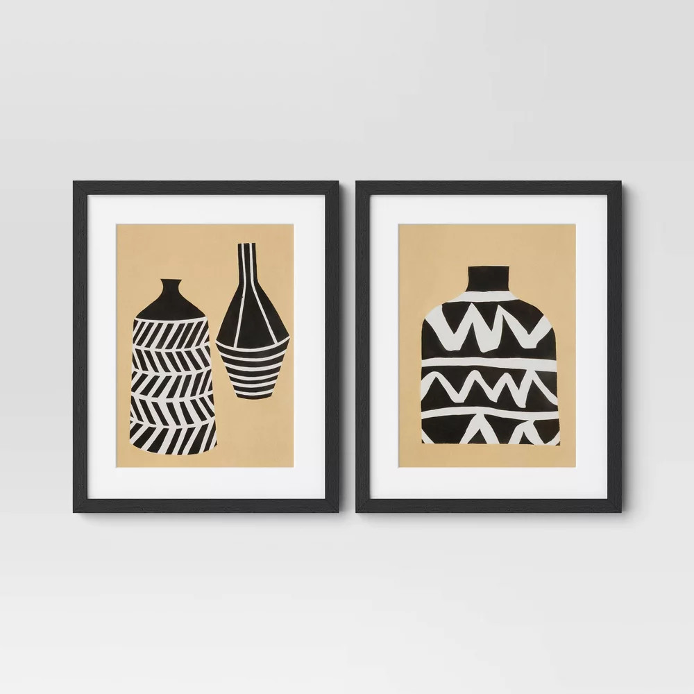 Threshold Poster Modern of 2 16"x20" Set Vase I II Wall Art