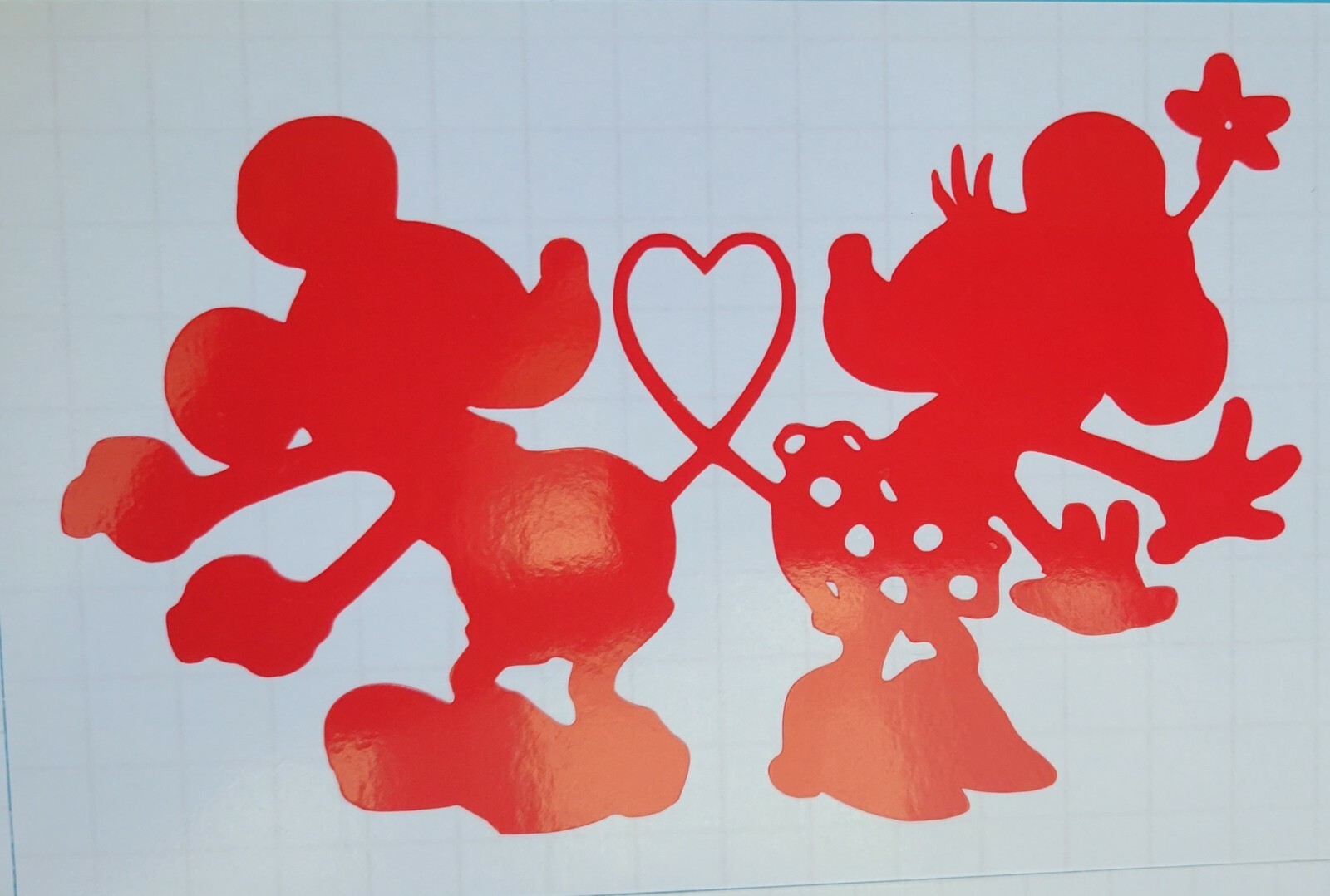mickey and minnie mouse love heart tails decal waterproof permanent 5.5in wide