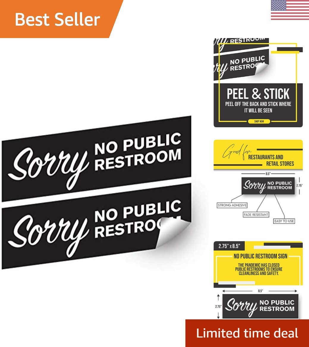 Efficient Workplace Communication Signs – Easy Install No Public Restroom Decals
