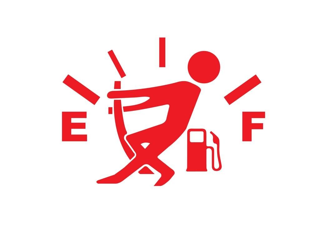 Gas Gauge Empty Full Decal Sticker | 5.5-Inches By 4-Inches |