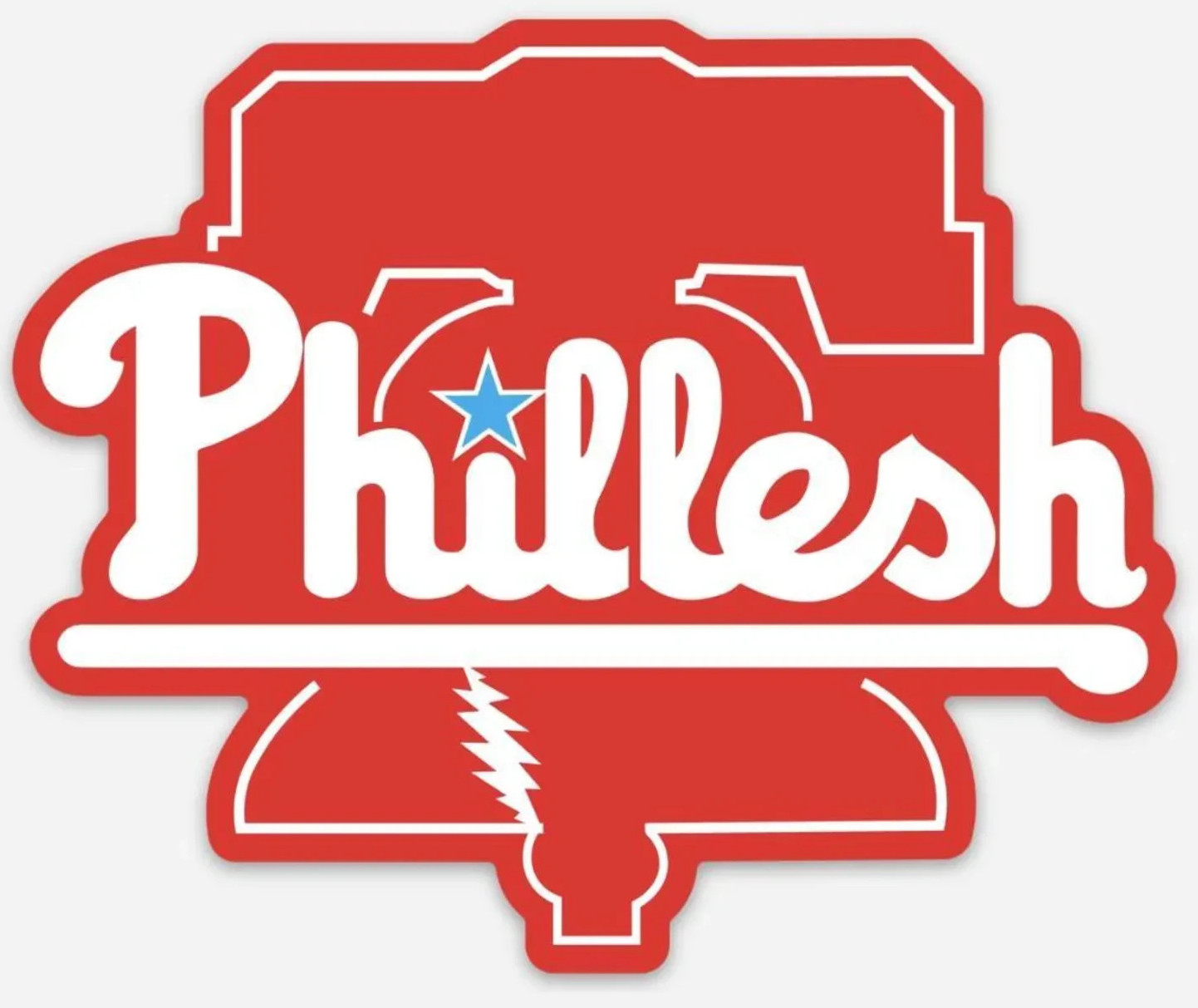 PHIL LESH Philadelphia Phillies Sticker *NEW* 3-1/2" wide