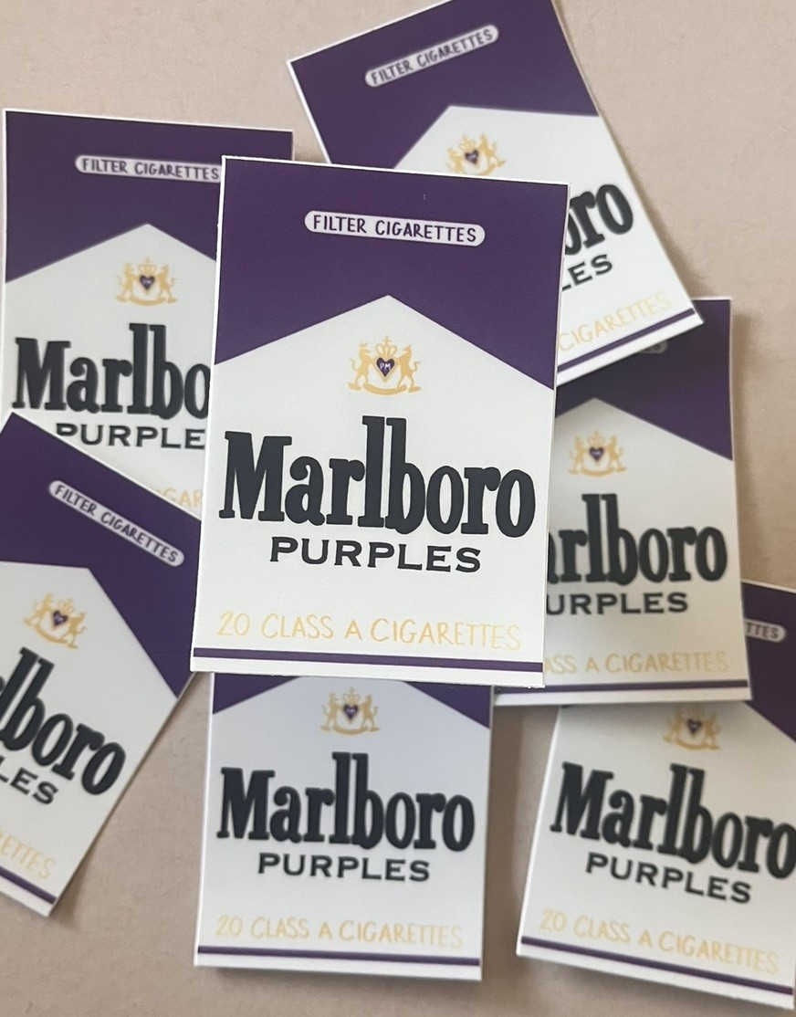 Marlboro Purples Vinyl Sticker, Original Art, Waterproof Decal