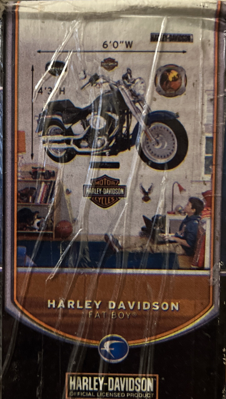 New/Sealed-Fathead Fat Boy Harley Davidson Real Big Vinyl Wall Graphics 6’X4’