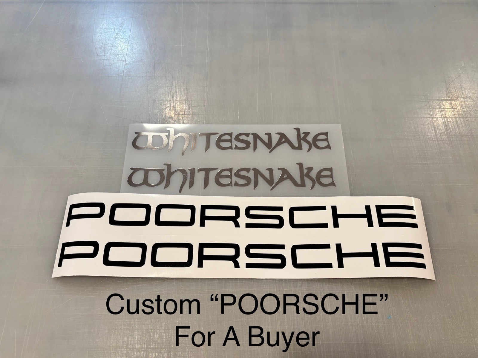 TWO PORSCHE Die Cut Vinyl Decals Fits 944 911 German Luxury Sports Car Carrera