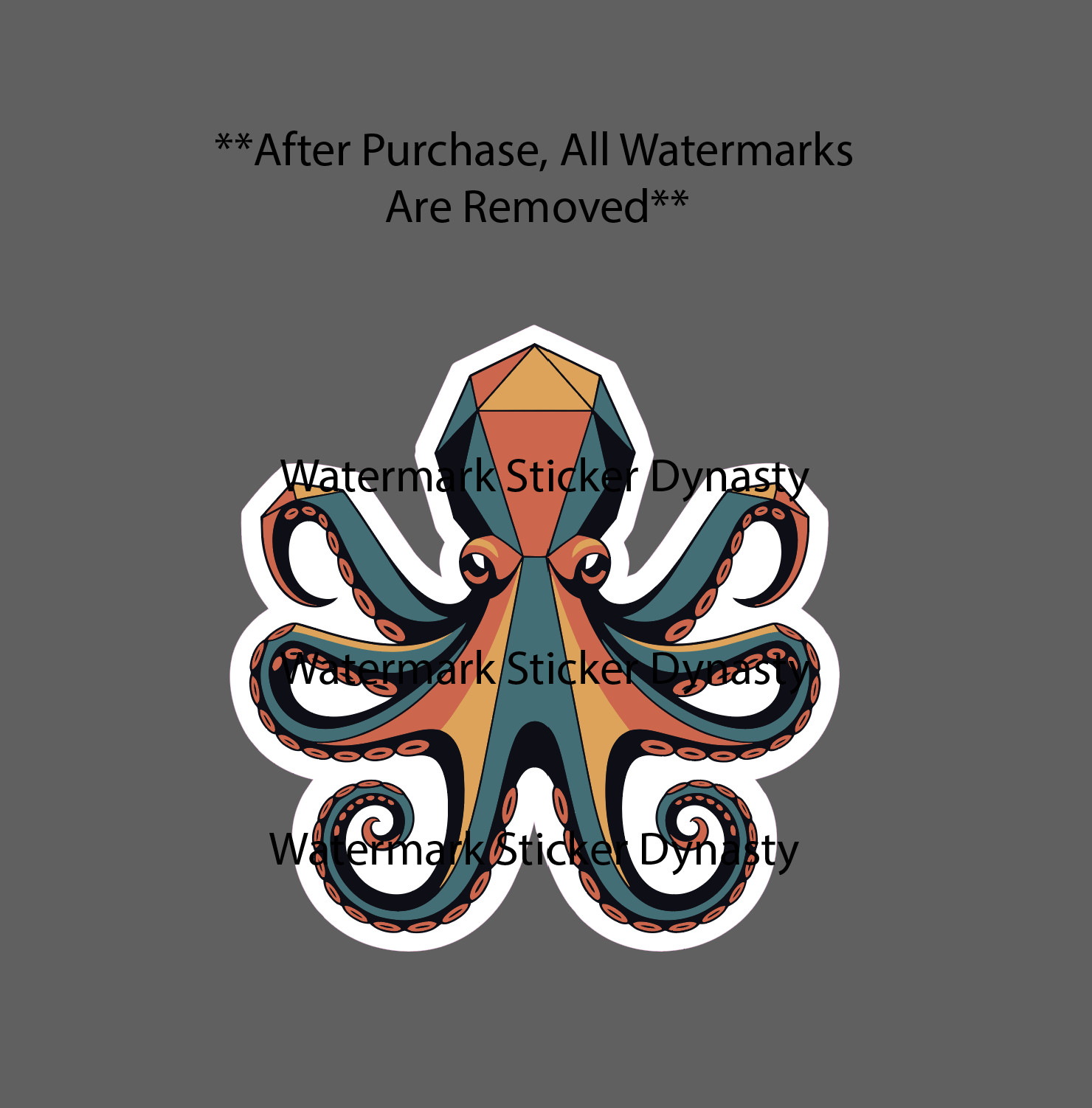 Octopus Sticker Waterproof Decal Ocean Beach Art Artist Abstract Animal Gift NEW
