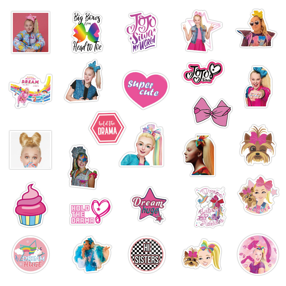 100Pcs JOJOSIWA Cartoon Sticker for Adults Teens Girl Scrapbooking Water Bottles