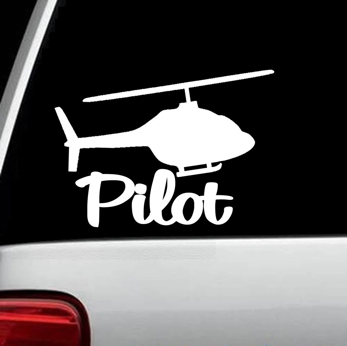 Helicopter Pilot Decal Sticker for Car Window 7.0 Inch BG 250 Choppa Chopper