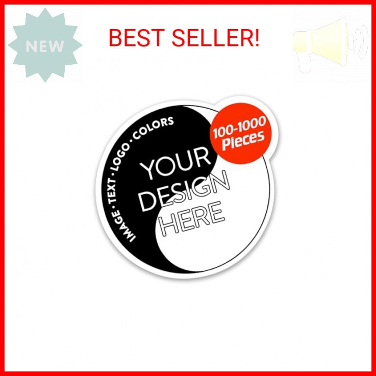 5-1000 Custom Vinyl Stickers – Upload Your own Image, Text, Design, Logo – Perso