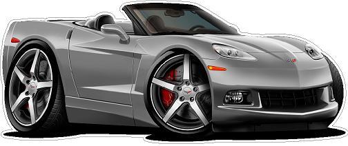 Wall Decal Compatible with C6 Corvette Stingray Cartoon Truck Boys Dads Toy
