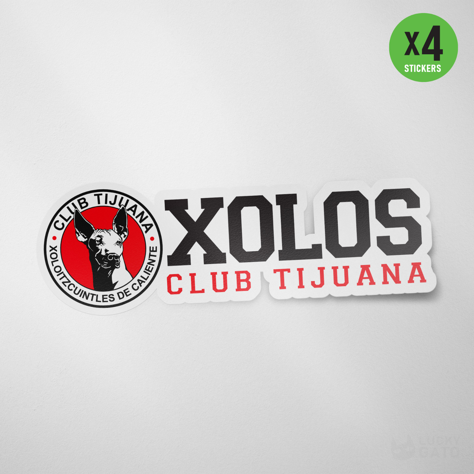 4 Pack – Xolos Tijuana Mexico Vinyl Sticker Decal Calcomania Xoloitzcuintles