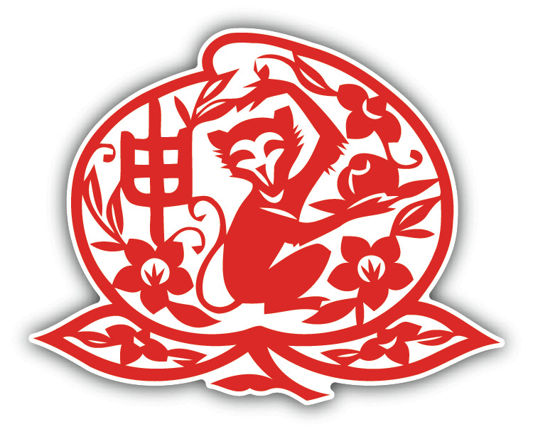 Monkey Chinese Zodiac Sign Car Bumper Sticker Decal