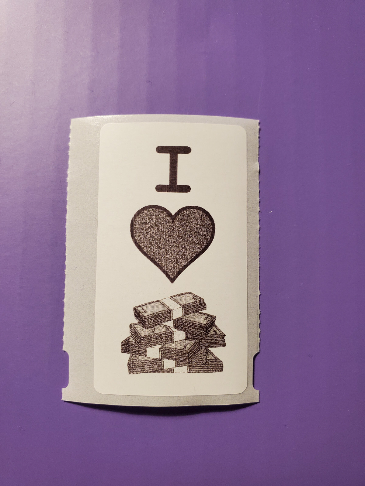 I 'Heart' Cash Money Bills Stickers Thermal Water Resistant – 25 pcs