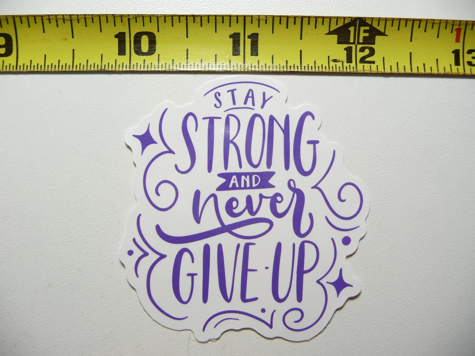 STAY STRONG NEVER GIVE UP SMALL STICKER DECAL EXERCISE WEIGHTS WEIGHTLIFTING