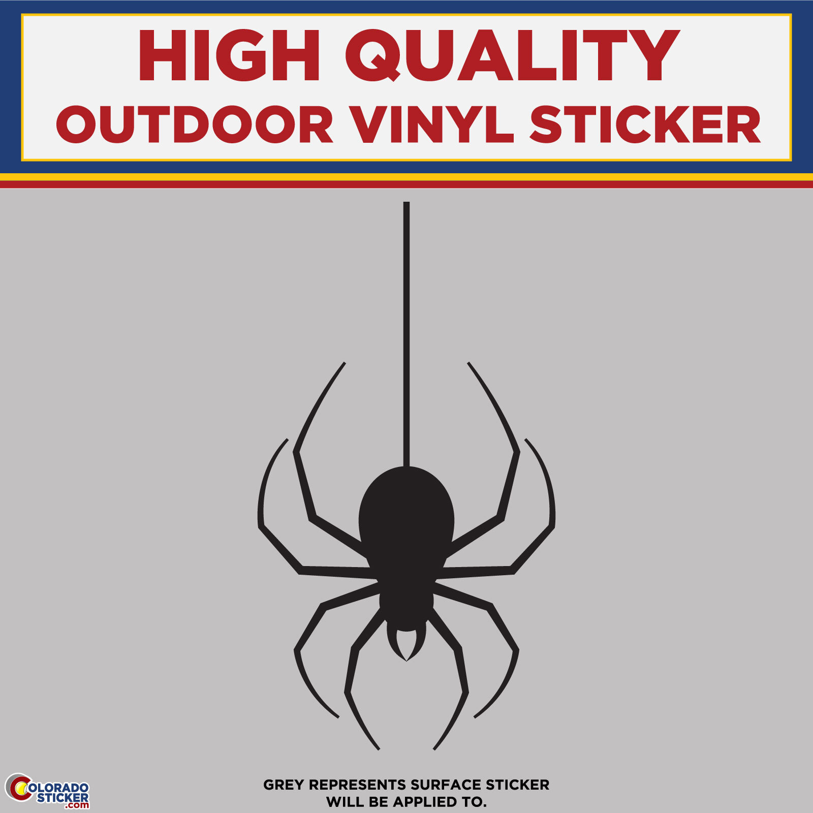 Spider Coming Down Web Die Cut, High Quality Vinyl Stickers