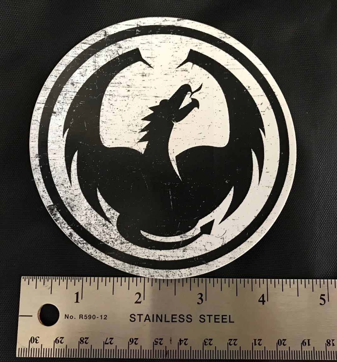 DRAGON ALLIANCE STREET DRAGON DECALS STICKERS 4.25" ROUND BLACK OR WHITE