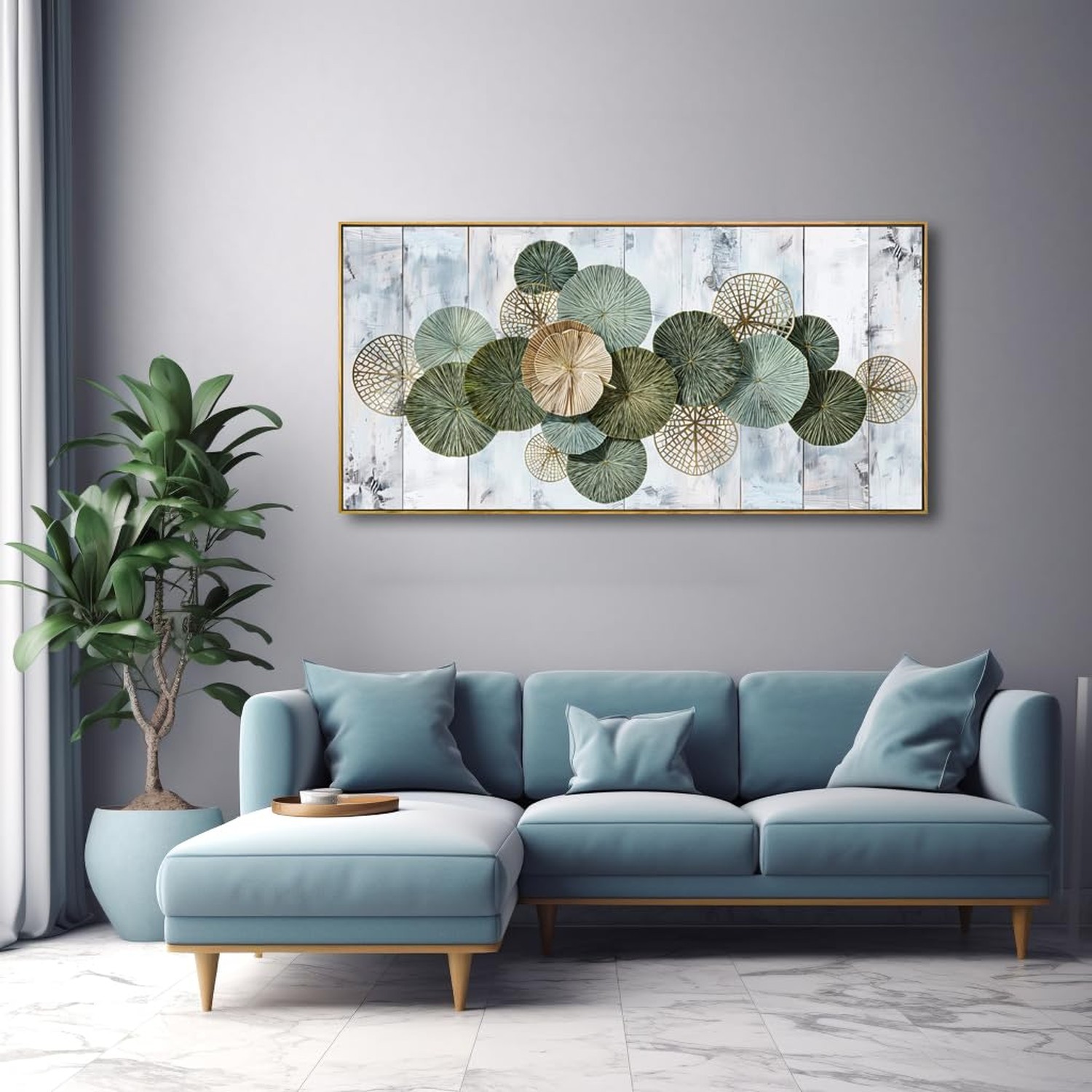 Wall Art Simple Wall Decor Green Canvas Painting Abstract Wall Art for Bedroo…