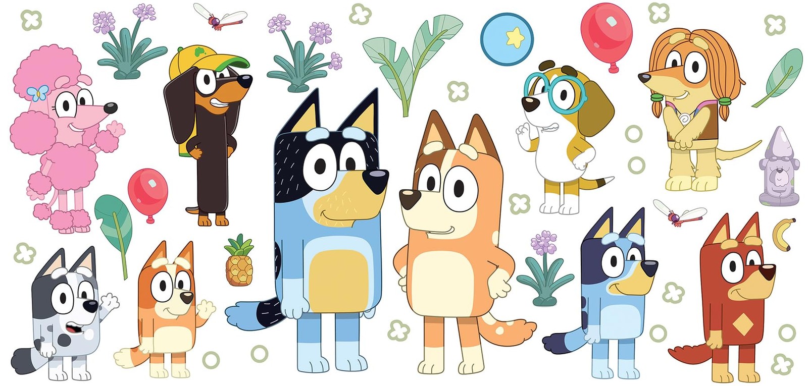 Bluey Family and Friends Peel and Stick Wall Decals, RMK5457SCS