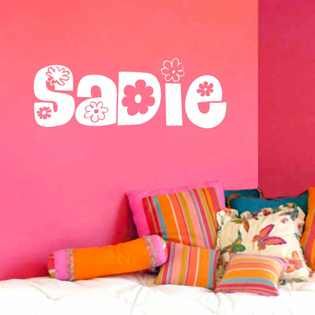 Custom Floral Name – Personalized Nursery & Kids Room Wall Decals