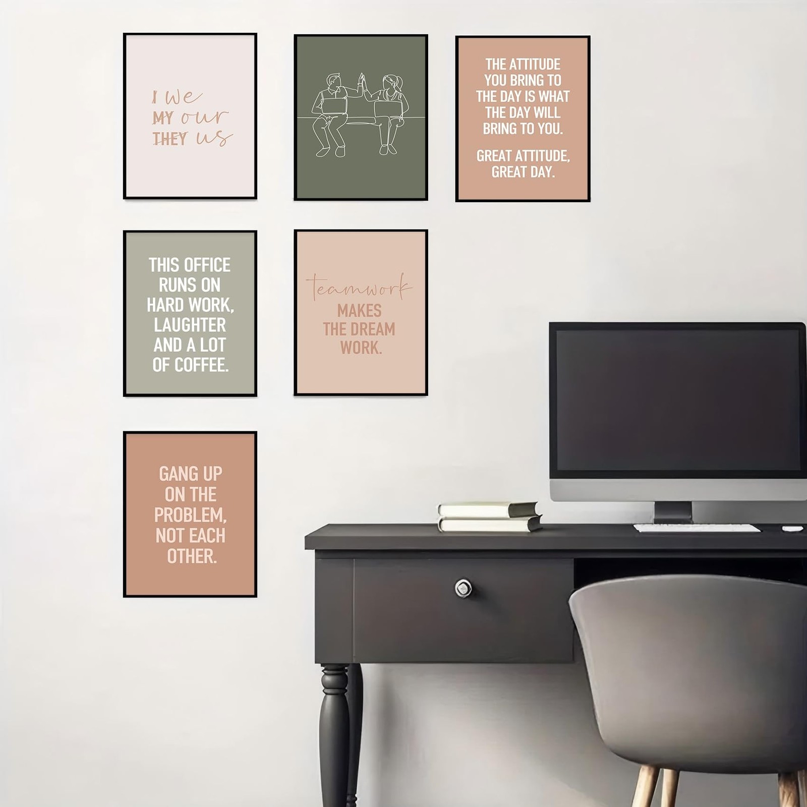 6Pcs Inspirational Office Wall Art Teamwork Motivational Wall Decor Positive …